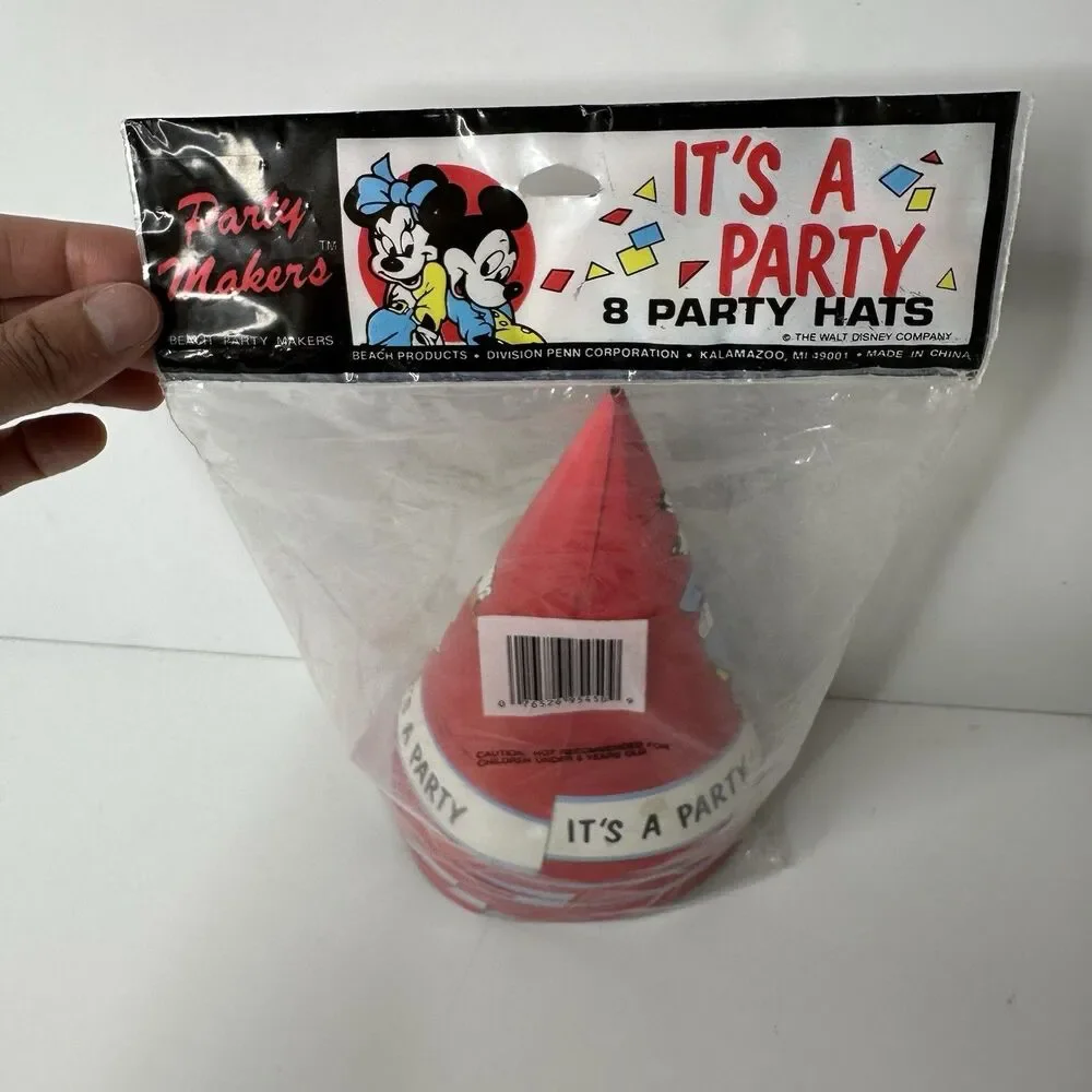 9 Vintage Disney Party Hats Mickey Minnie Goofy Junk‎ Journal Photo Booth Prop